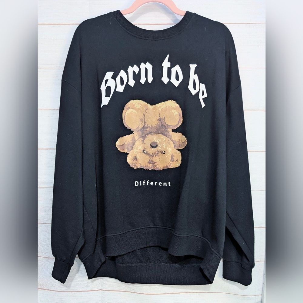Guc FB Sister Born To Be Different Bear 🐻🐻 Graphic Crewneck Sweater SZ  XXL